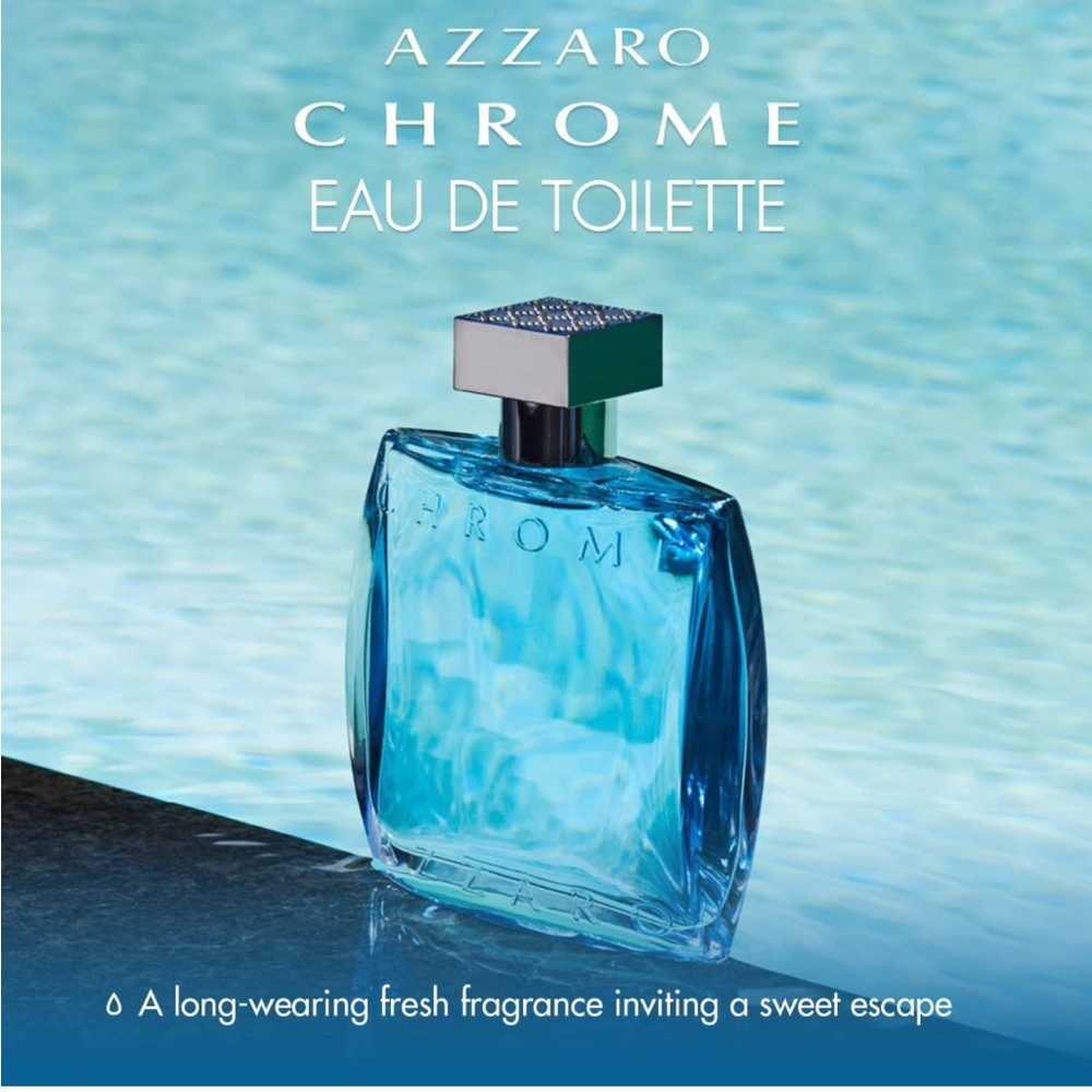 Chrome Azzaro Eau De Toilette Men’s Cologne NEW NET 1.7 oz - Picture 3 of 7